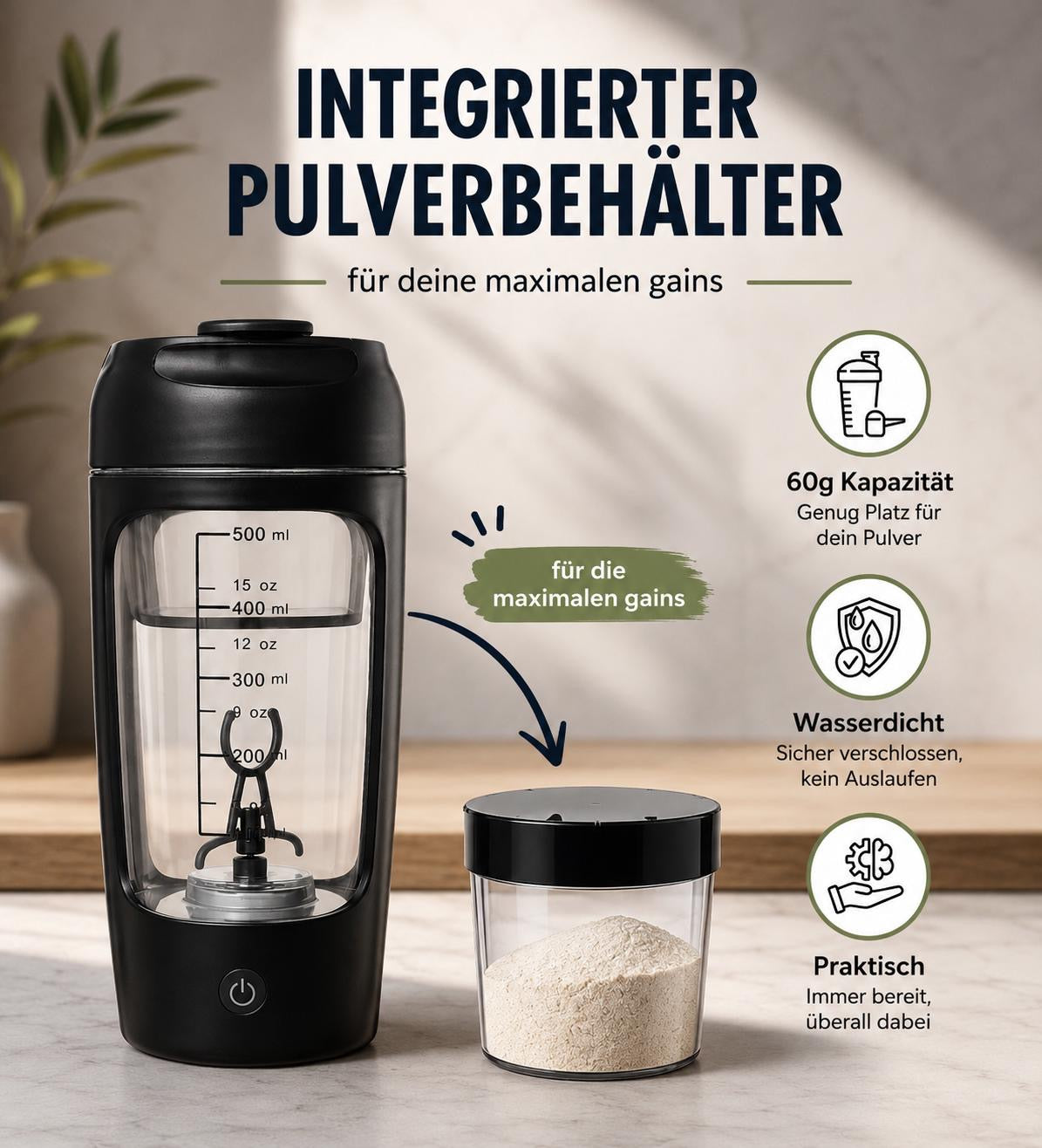 PowerMix™ Pro – Elektrischer Protein Shaker