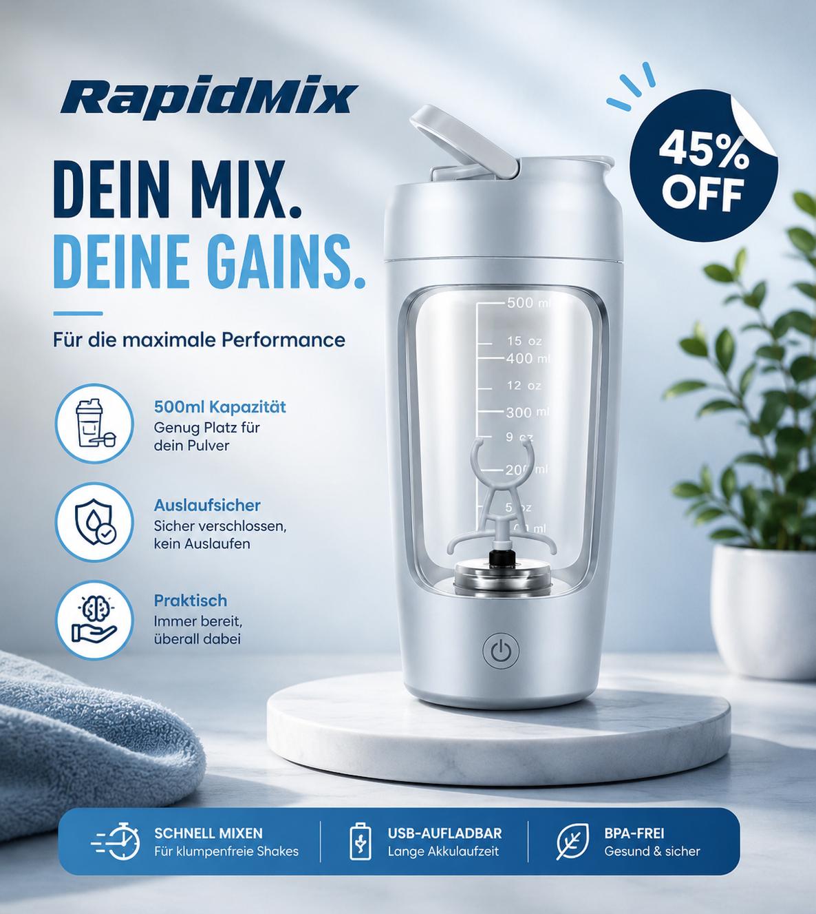 PowerMix™ Pro – Elektrischer Protein Shaker
